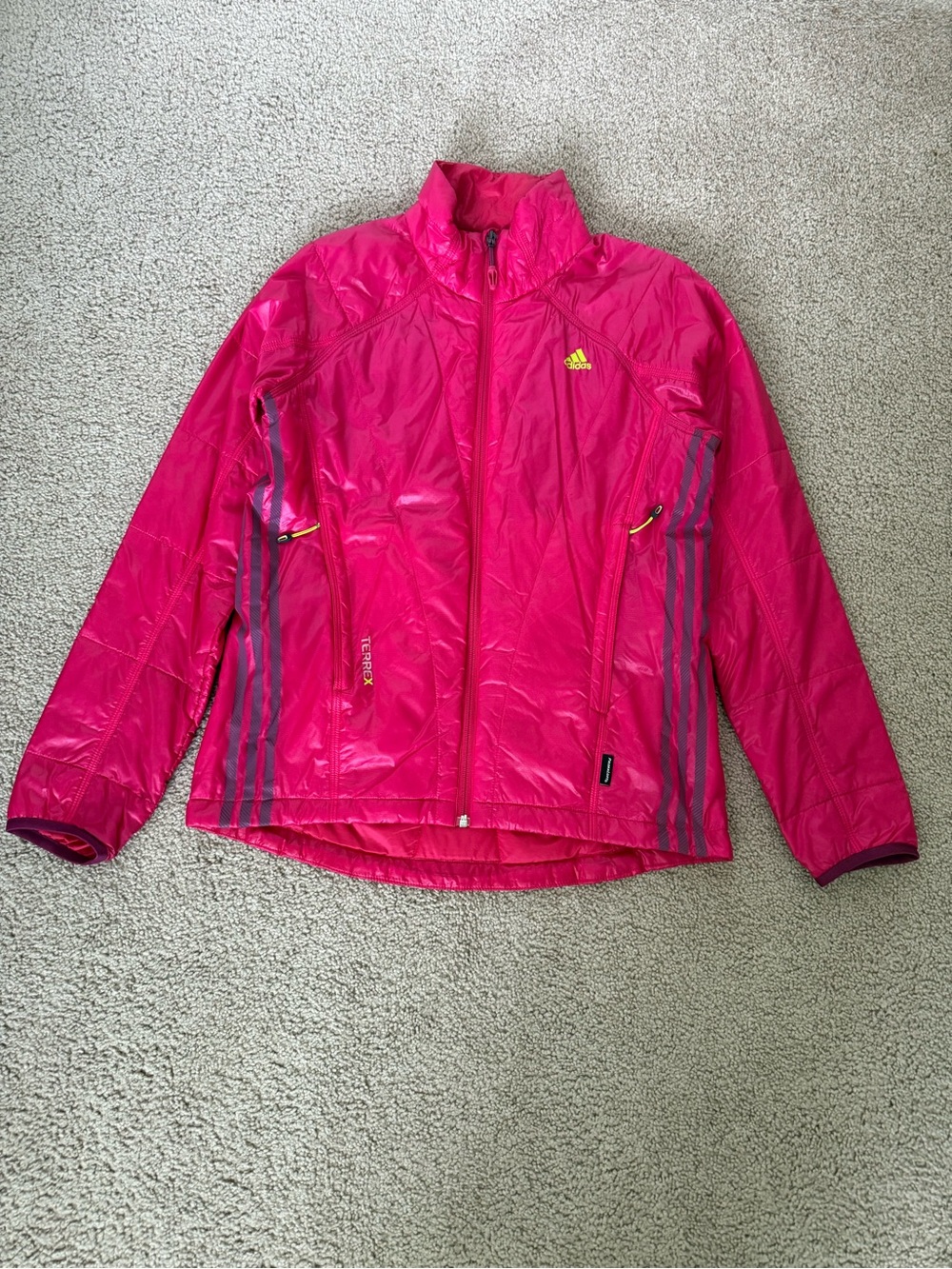 adidas women’s Bright Pink Lightweight Puffer Jacket